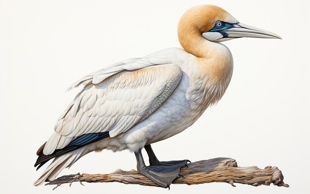 Un Gannet su uno sfondo bianco