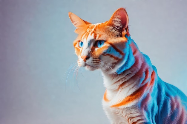 un gatto bello con uno sfondo colorato un gatto bellissimo con uno sfonto colorato un Gatto con un e blu