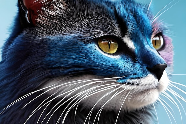 Un gatto blu con gli occhi gialli