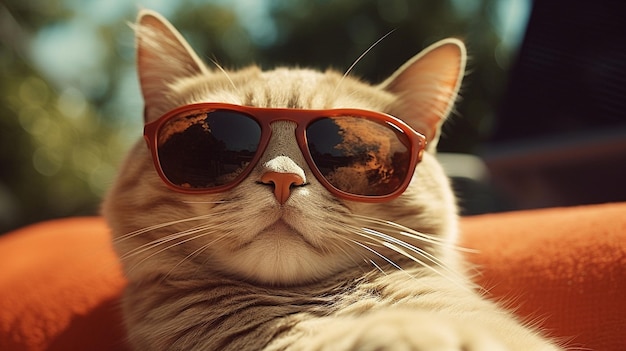 un gatto che indossa occhiali da sole che indossa