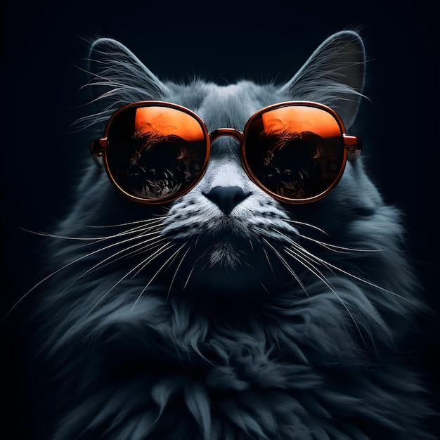 un gatto che indossa occhiali da sole