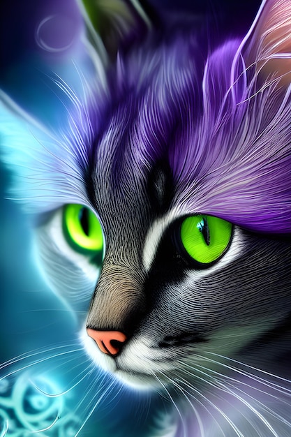 Un gatto con gli occhi verdi