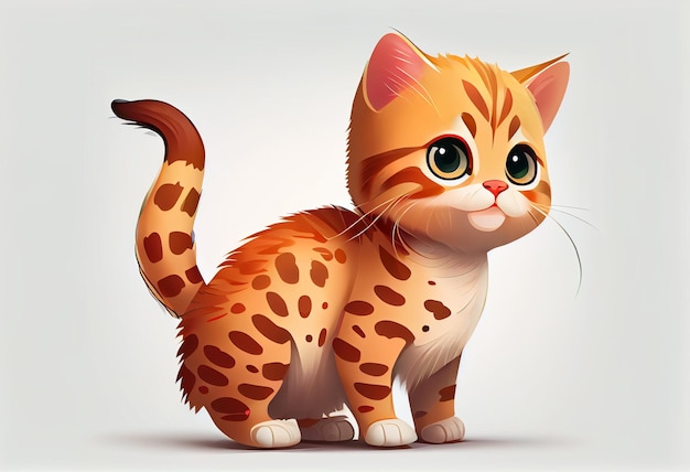 Un gatto dei cartoni animati con una coda che dice "gatto".