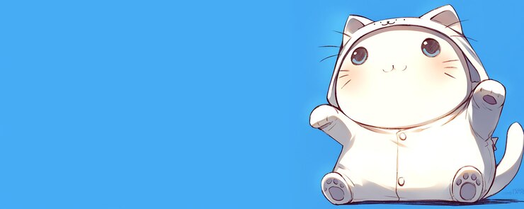 Foto un gatto di cartone animato con una zampa bianca che indica il cielo