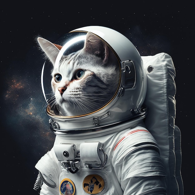 Un gatto in tuta da astronauta indossa un casco.