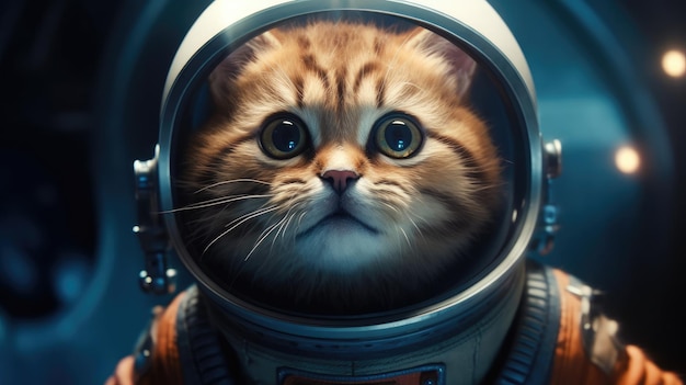 Un gatto in tuta spaziale