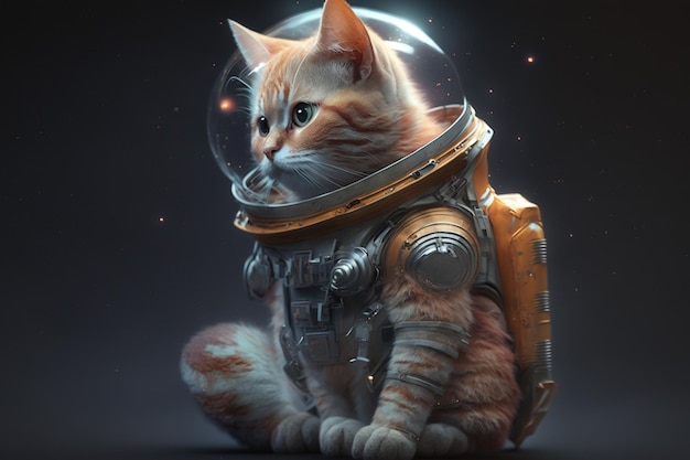 Un gatto in tuta spaziale