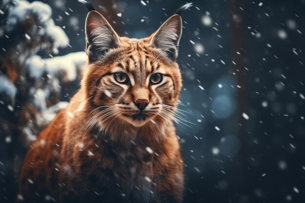 un gatto nella neve