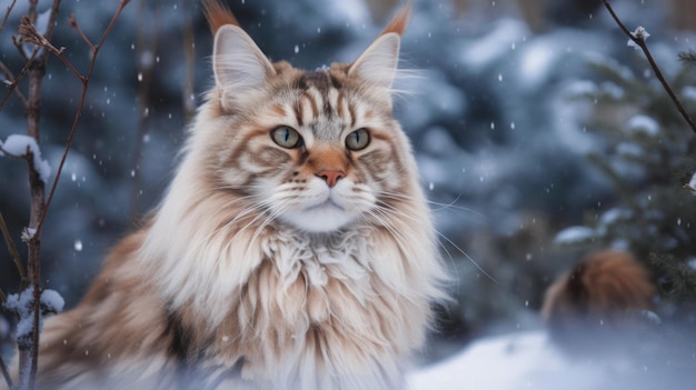 Un gatto nella neve