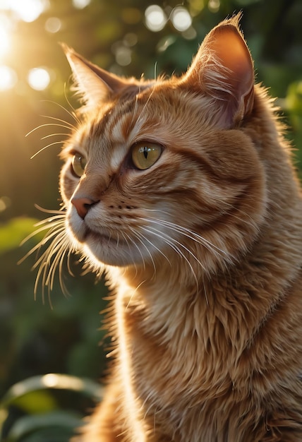 un gatto rosso con un collare sul collo