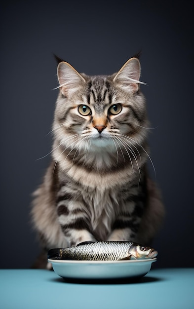 Un gatto sta mangiando cibo da una ciotola