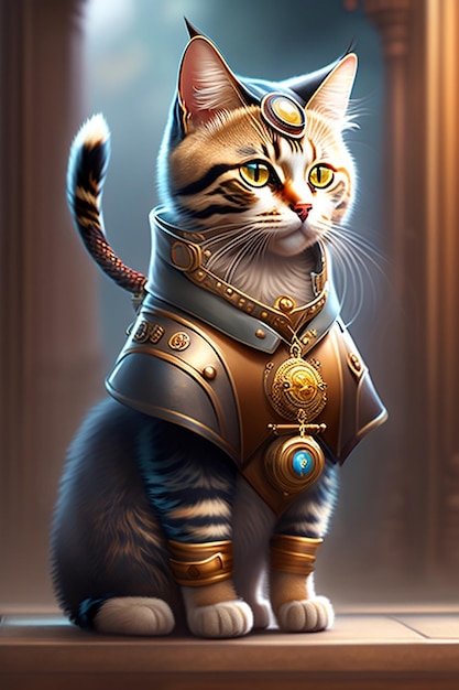 un gatto steampunk