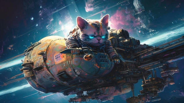 Un gatto su un'astronave