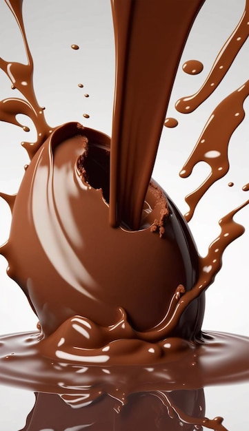 Un gelato al cioccolato viene versato in una ciotola.