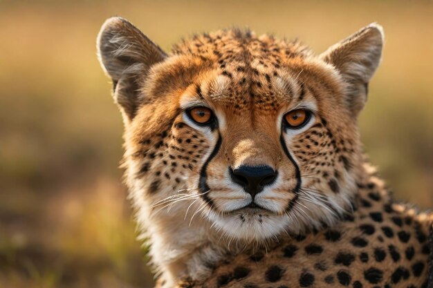 Un ghepardo Acinonyx jubatus in piedi nella savana