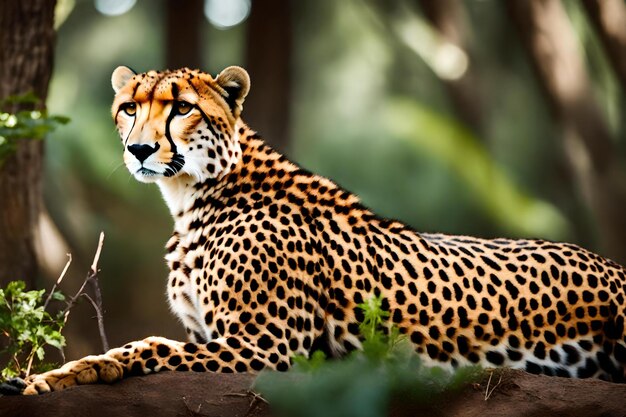 un ghepardo nella foresta vista naturale