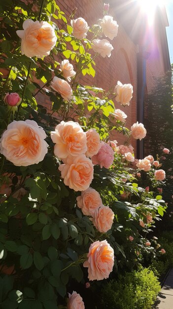 Un giardino con rose su di esso