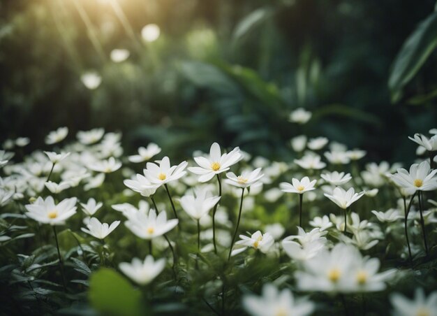 Un giardino di fiori bianchi