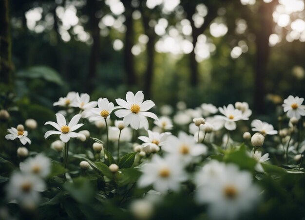 Un giardino di fiori bianchi