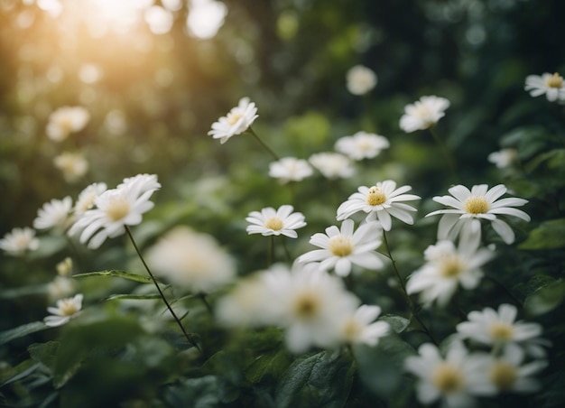 Un giardino di fiori bianchi