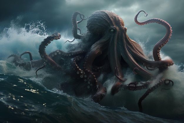 Un gigante Cthulhu è nell'oceano