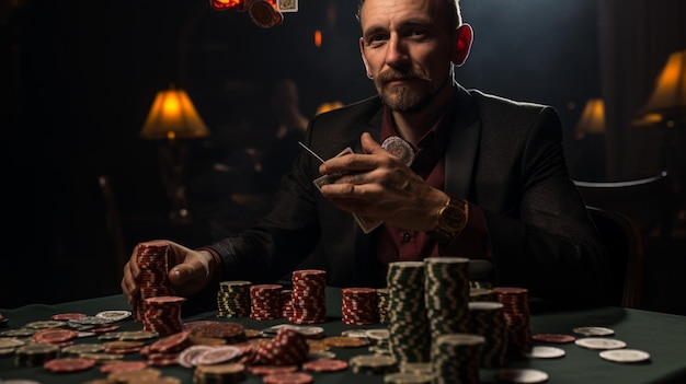 un giocatore di casinò professionista molto elegante