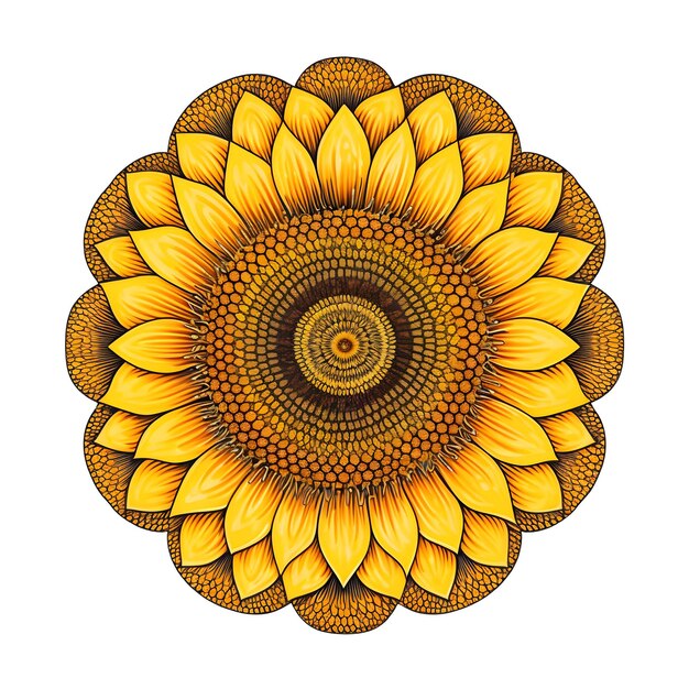 Un girasole con un centro giallo.