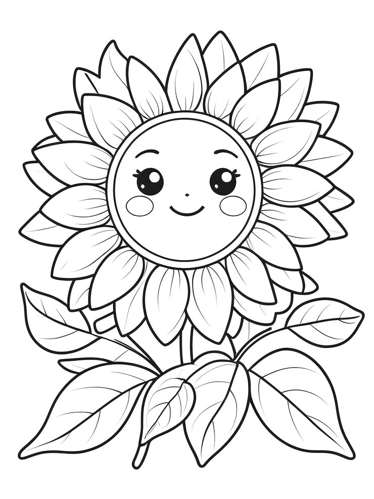 un girasole con una faccia sorridente e il sole al centro