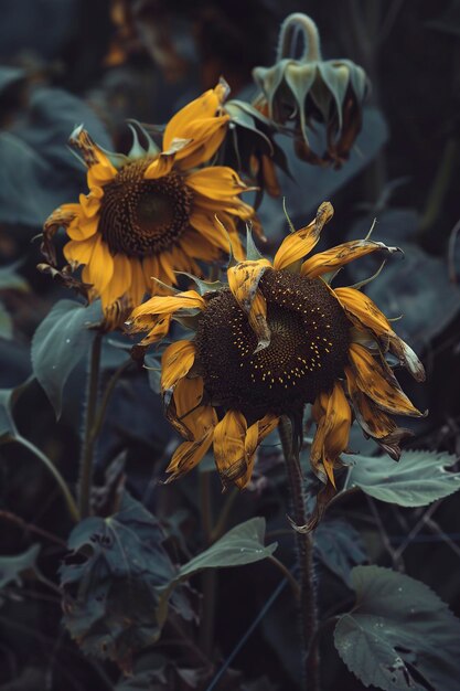 Un girasole da vicino in un campo