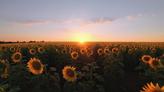 un girasoli in un campo