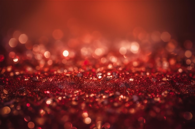 Un glitter rosso con uno sfondo sfocato