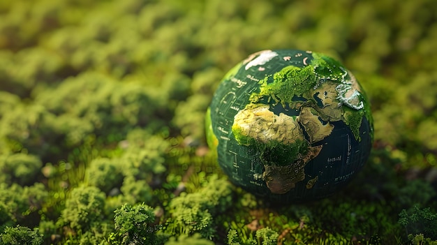Un globo digitale che evidenzia i mercati dei crediti di carbonio e le opportunità di investimento verde in tutto il mondo
