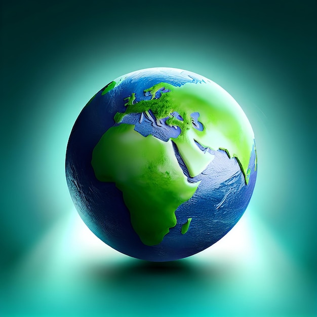 Un globo verde con sopra il continente africano