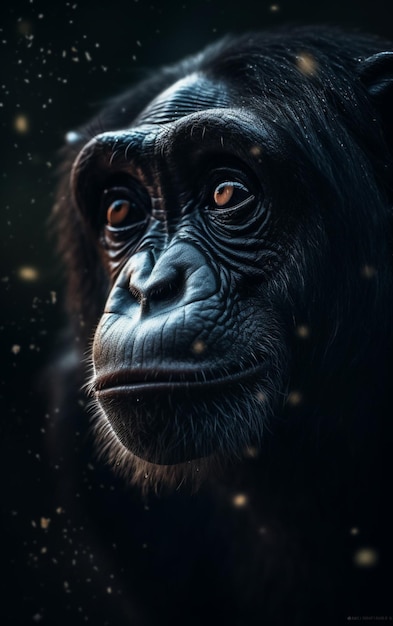 Un gorilla su uno sfondo scuro con il titolo gorilla al centro.