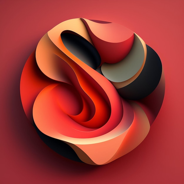 Un grafico colorato di una forma a spirale con sopra la parola amore.