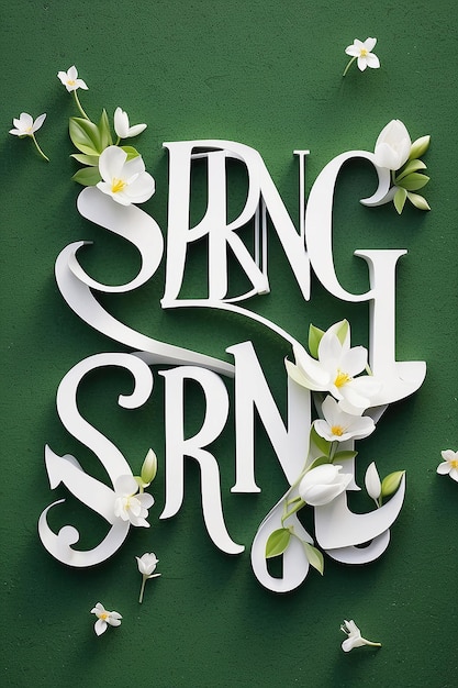 Un grafico con la parola primavera scritta in lettere bianche