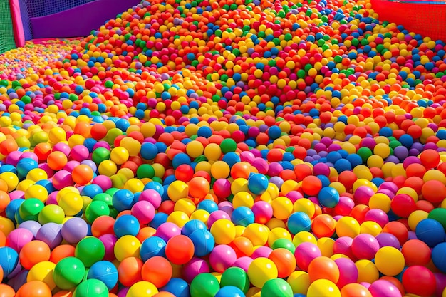 Un gran numero di palline colorate in un centro giochi per bambini