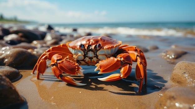 Un granchio sulla spiaggia