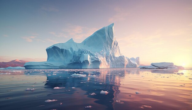 un grande iceberg che galleggia al largo della costa nord atlantica