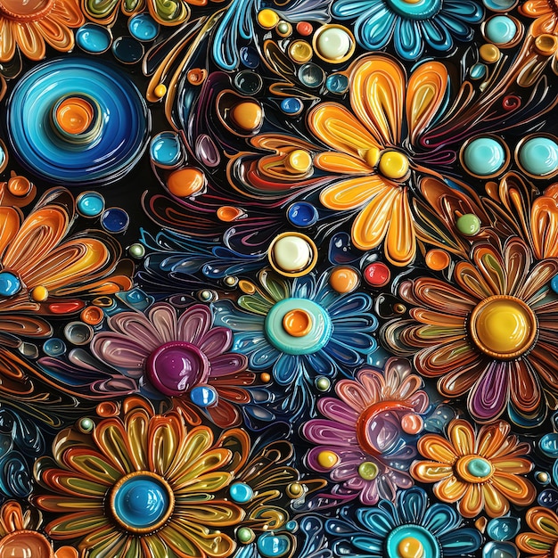 un grande mucchio di fiori di carta colorati