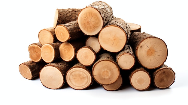 Un grande pezzo circolare di tronco di legno o legname d'albero impilato per l'industria del mobile Tronco di legno