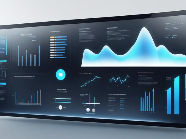 un grande schermo di dati visivi sfondo bianco moderno conciso hightech