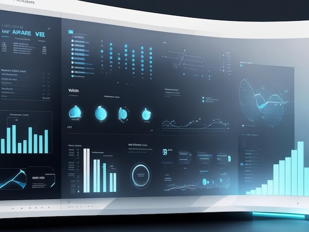 un grande schermo di dati visivi sfondo bianco moderno conciso hightech