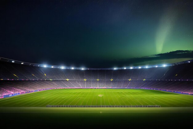 un grande stadio pieno di molta erba verde