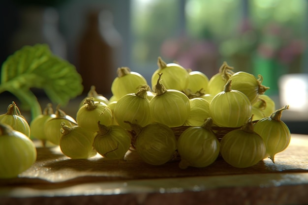 Un grappolo d'uva verde