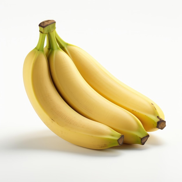 Un grappolo di banane isolate su uno sfondo bianco