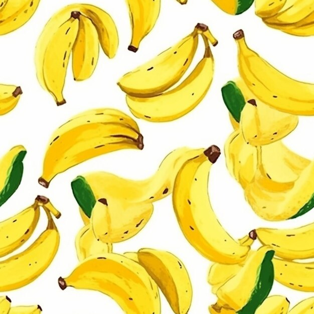 Un grappolo di banane su uno sfondo bianco