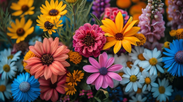 Un grappolo di fiori sul tavolo