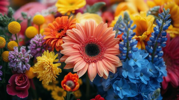 Un grappolo di fiori sul tavolo