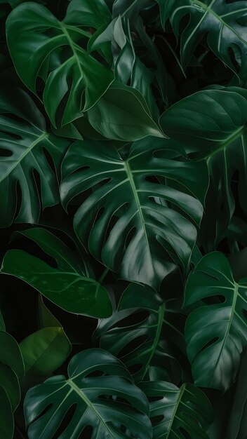 Un grappolo di foglie di monstera